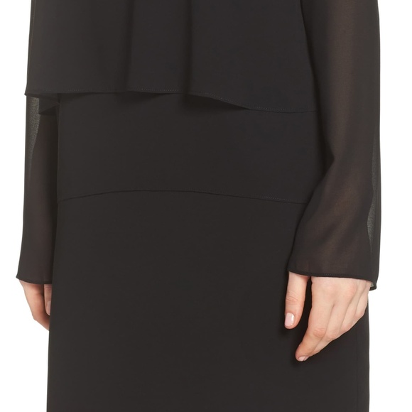 [CHARLES HENRY] Layered Popover Chiffon Dress - Picture 2 of 4